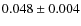 $0.048\pm0.004$