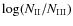 $\log(N_{\rm II}/N_{\rm III})$