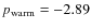 $p_{\rm
warm}= -2.89$