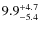 $\rm 9.9^{+ 4.7}_{- 5.4}$