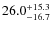 $\rm 26.0^{+ 15.3}_{- 16.7}$
