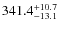 $\rm 341.4^{+ 10.7}_{- 13.1}$
