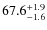 $\rm 67.6^{+ 1.9}_{- 1.6}$