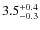 $\rm 3.5^{+ 0.4}_{- 0.3}$