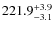 $\rm 221.9^{+ 3.9}_{- 3.1}$