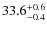 $\rm 33.6^{+ 0.6}_{- 0.4}$