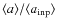 $\langle a \rangle / \langle a_{{\rm inp}} \rangle $