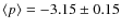 $\langle
p \rangle = -3.15\pm0.15$