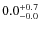 $\rm0.0^{+ 0.7}_{-0.0}$