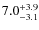 $\rm 7.0^{+ 3.9}_{- 3.1}$