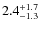 $\rm 2.4^{+ 1.7}_{- 1.3}$