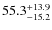 $\rm 55.3^{+ 13.9}_{- 15.2}$