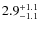$\rm 2.9^{+ 1.1}_{- 1.1}$