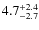 $\rm 4.7^{+ 2.4}_{- 2.7}$