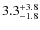 $\rm 3.3^{+ 3.8}_{- 1.8}$