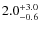 $\rm 2.0^{+ 3.0}_{- 0.6}$