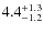 $\rm 4.4^{+ 1.3}_{- 1.2}$