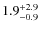 $\rm 1.9^{+ 2.9}_{- 0.9}$