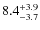$\rm 8.4^{+ 3.9}_{- 3.7}$