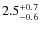 $\rm 2.5^{+ 0.7}_{- 0.6}$
