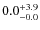 $\rm0.0^{+ 3.9}_{- 0.0}$