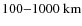 $100{-}1000~{\rm km}$