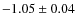 $-1.05\pm0.04$