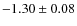$-1.30\pm0.08$