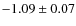 $-1.09\pm0.07$