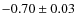 $-0.70\pm0.03$