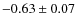 $-0.63\pm0.07$