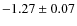 $-1.27\pm0.07$