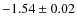 $-1.54\pm0.02$