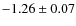 $-1.26\pm0.07$