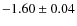 $-1.60\pm0.04$