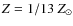 $Z=1/13~Z_{\odot}$