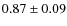 $0.87\pm0.09$