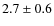 $ 2.7\pm0.6$
