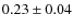 $0.23\pm0.04$