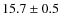 $ 15.7\pm0.5$