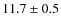$ 11.7\pm0.5$