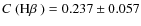 $\mbox{$C$ (H$\beta$ )}=0.237\pm0.057 $