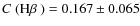 $\mbox{$C$ (H$\beta$ )}=0.167\pm0.065 $
