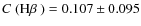 $\mbox{$C$ (H$\beta$ )}=0.107\pm0.095 $
