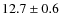 $ 12.7\pm 0.6$