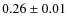 $0.26\pm0.01$