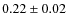 $0.22\pm0.02$