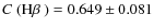 $\mbox{$C$ (H$\beta$ )}=0.649\pm0.081 $