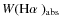 $W(\mbox{H$\alpha$ })_{\rm abs}$