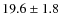 $ 19.6\pm 1.8$